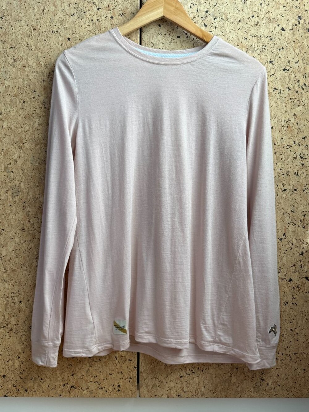 Tracksmith Harrier long sleeve merino wool top - Blush pink - EUC